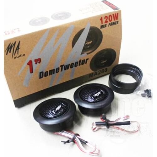 2pcs 2 Inch 120W 4Ohm Rubidium Magnetic Small Tweeter Car Speaker MA260 Super Dome Tweeter Lossless Installation
