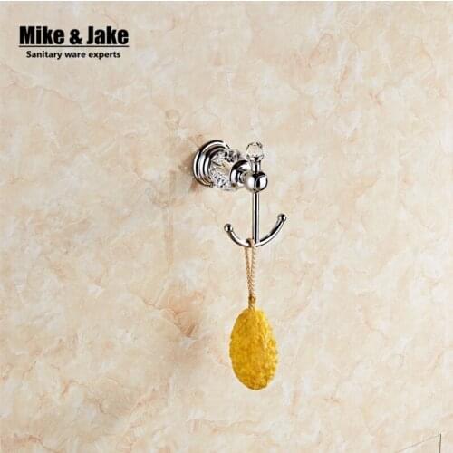 2016 chrome crystal Robe Hook,Clothes Hook, Golden finish bath hardware accessory home decoration