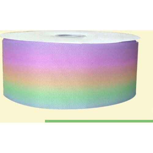 3" inch 75 mm 7.5 cm colorful gradient stripes grosgrain ribbon for gift packing
