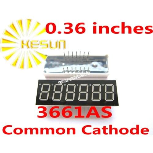 50PCS x 0.36 inches Red Common Cathode/Anode 6 Digital Tube 3661AS 3661BS LED Display Module