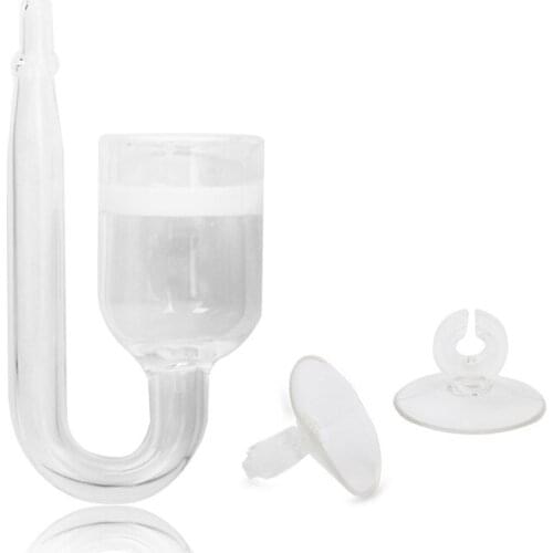 Aquarium Fish Tank CO2 Diffuser Carbon Dioxide Reactor with Ceramic Disc + 2 Suckers