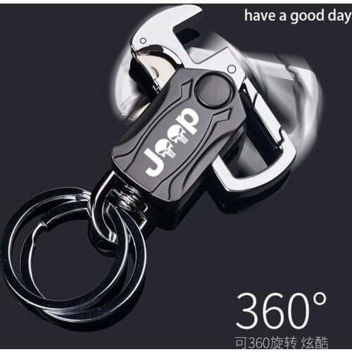 For Jeep Renegade Compass Patriot Car accessoriesBeer Bottle Opener Keychain Men Fashion Zinc Alloy Key Ring Car Play Keyring