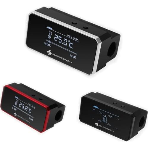 BARROWCH Temperature Sensor Alarm, OLED Digital Display Water Temperature Meter, For Water cooling system thermometer FBFT04