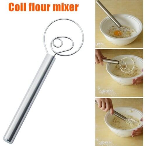 Danish Dough Whisk 12 Inch Stainless Steel Dutch Dough Whisk Portable Kitchen Tool WXV Sale