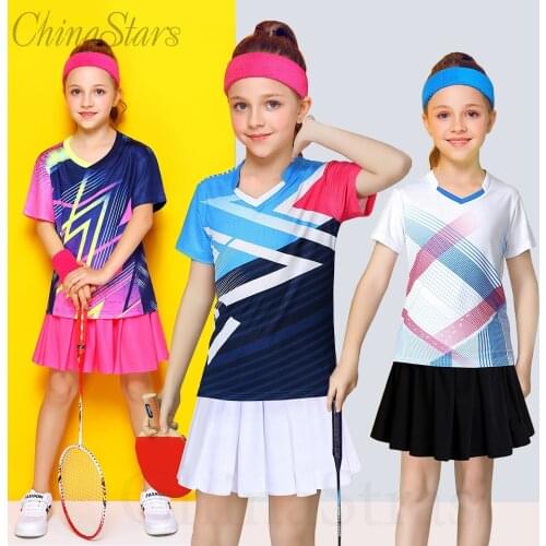 Children Badminton Suits Boys Girls Tennis Shirt Skirt/Shorts Sets Girl Ping Pong Clothes Kid Volleyball Kits Sportswear Jerseys