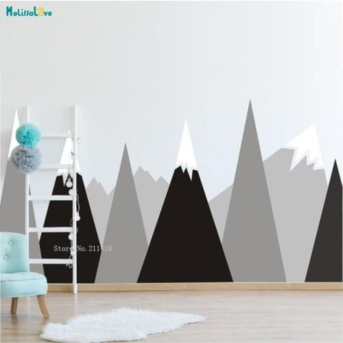 Mountain Wall Sticker for Nursery Kid Room Vinyl Decal Adventure Awaits Large Self Adhesive Murals Colorful YT1524