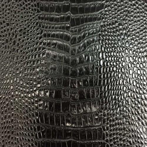 Hotsale Black Genuine Crocodile Emboss Leather Skin Fabric for Handbags,1.1-1.3mm thickness,Free Shipping