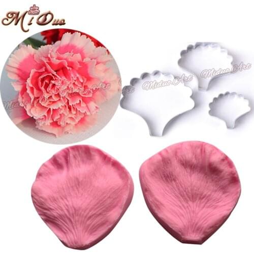 Gumpaste Carnations Flower Petal Crafts Veiners Cutter Gumpaste Flower Carnations Petals Veiner Stainless Steel Cutter