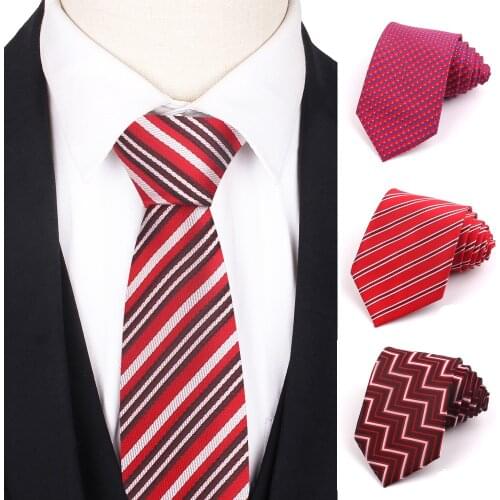 Red Striped Men Ties Classic Neck Tie For Men Women Slim Stripe Necktie For Party Business Cravats Casual Boys Neckties
