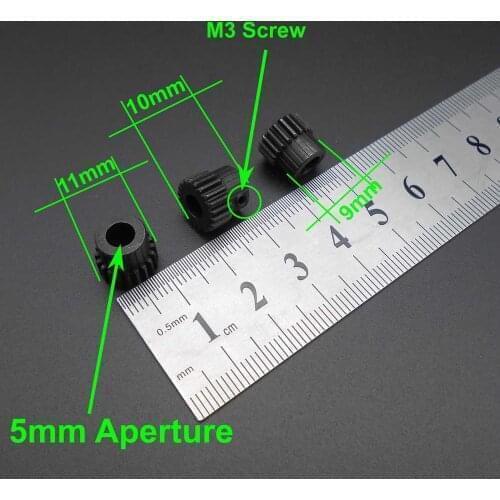 2Pcs NEW 0.5M 20T Apetrure 5MM Steel Metal Gear Alloy 0.5 Modulus 20 Teeth DIY Accessorie For 775 Motor Shaft 10MM X 11MM FD248