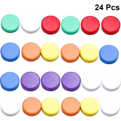 24pcs 3cm Round Colored Magnets Whiteboard Magnetic Pins Blackboard Stickers for Home Office School (Mixed Colors)