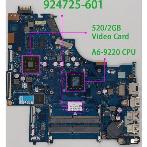 924725-601 924725-001 CTL51/53 LA-E841P w 520/2GB GPU A6-9220 CPU for HP Laptop 15-bw002la 15-bw003la NoteBook PC Motherboard