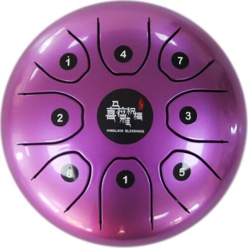 5.5" Mini size steel tongue drum 8 notes with case and rubber mallets Hank drum for Pregnant women children Music instrument