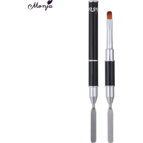 Monja Dual Head Nail Art Acrylic UV GEL Extension Builder Pen Brush UV Gel Removal Stick Nail Brush Manicure Tool