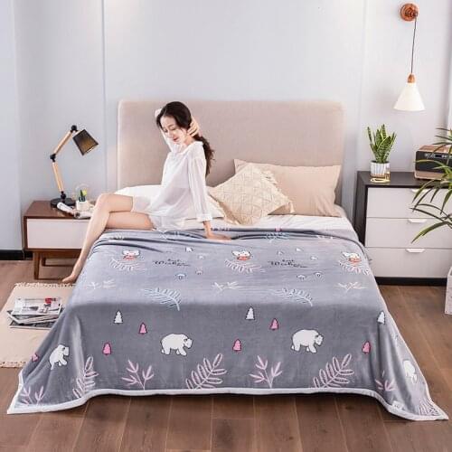 Cartoons Soft Warm Coral Fleece blanket Sheet Bedspread Sofa Light Thin Mechanical Wash Flannel Blankets SSXML