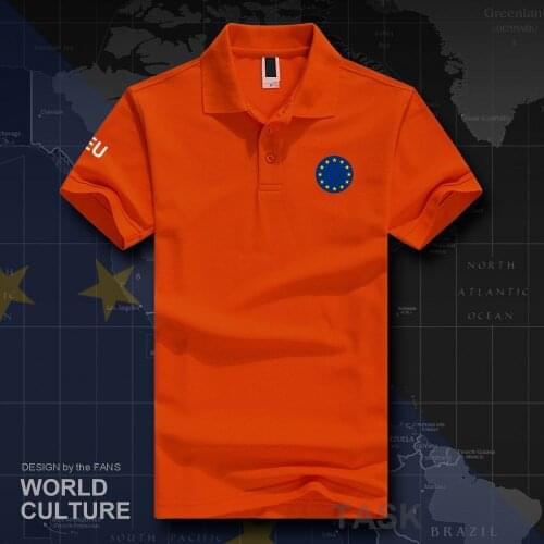 European Union United in Diversity EU EUR polo shirts men short sleeve white brands printed for country 2019 cotton nation 20
