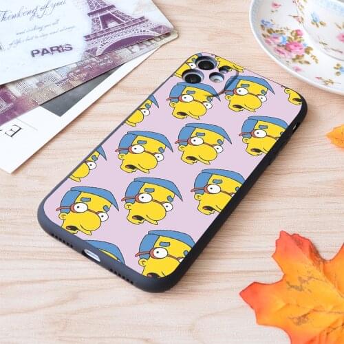Milhouse on Pink Print Soft Silicone Matt Case For Apple iPhone Case