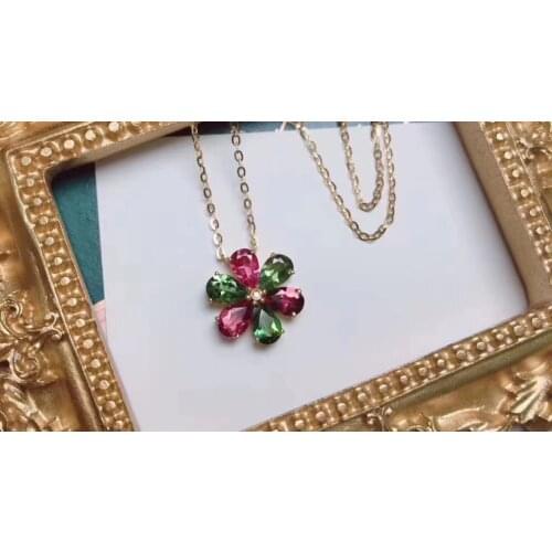 100% New Super Good color Natual and Real Tourmaline Nacklace Fashion Tourmaline Pendant