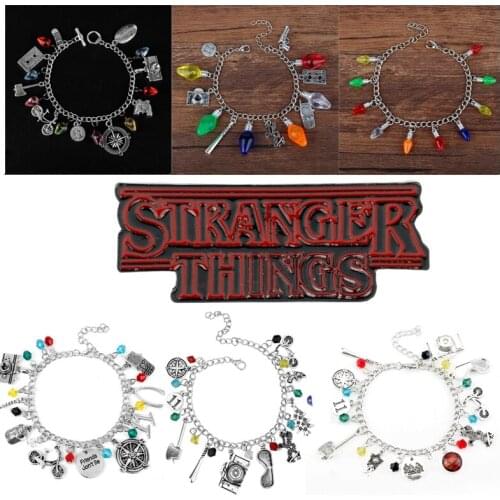 Stranger Things Bracelets for Women light bulb camera tape Charms Pendants Friends Don't Lie Charm Bracelet Wristlet Bangles