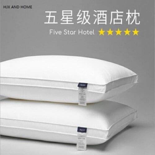 Five star hotel pillow 100% Cotton pillowcase king Queen standard size Orthopedic Neck Pillows Health for Sleeping