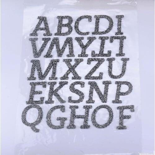 Letter Badge rhinestone beaded sequins patches embroidered sew on patch applique patches for clothes parches para la ropa