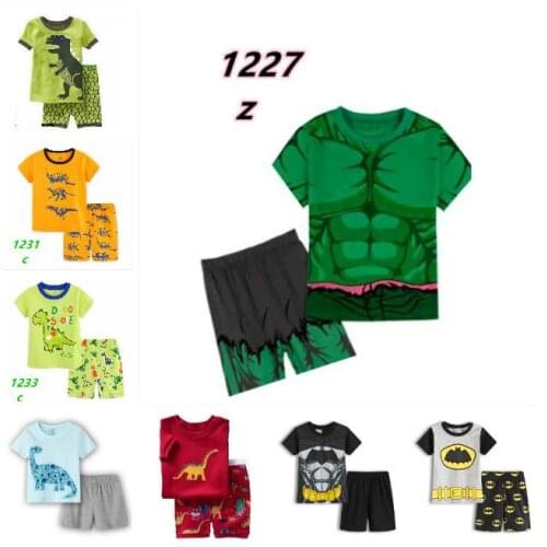 Kids Boys Pajamas Set Children Boys Carnival Sleepwear Toddler Dinosaur Homewear Child Sport Christmas Elf Halloween Pjs 2-7 Y