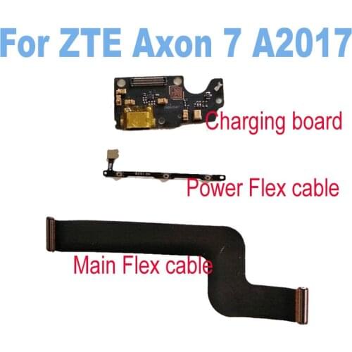 LTPro TOP Quality Tested Charging board & Power volume flex cable For ZTE Axon 7 A2017 main flex Mobile phone Replacement parts
