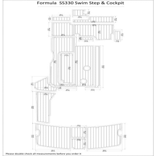 Formula SS330 Swim Step & Cockpit Pad Boat EVA Teak Decking 1/4" 6mm