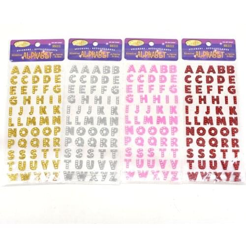 1sheet English Letters Rhinestone Self Adhesive Alphabet Stickers for DIY Craft Logo Strass Stickers Sewing Clothing Accessories