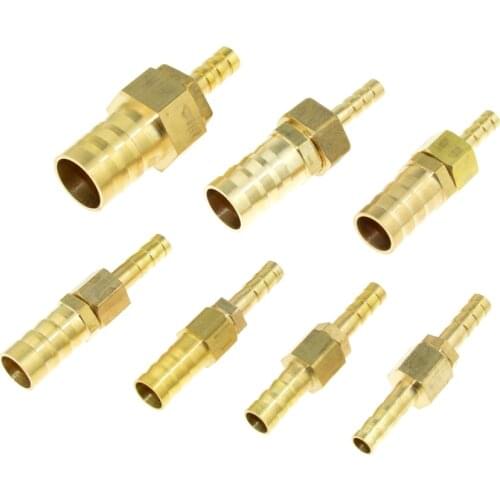 Brass 6mm Hose Barb Fitting to 8mm 10mm 19mm OD Raccord Barb Reducer Barbed Adapter Pipe Fittings Gas Copper Coupler Connector