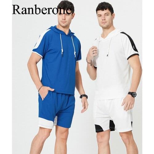 Mens Sportswear Sets Patchwork Tracksuit Men Spring Casual Hooded Sweatshirt Hoodies 2PC+Pants Jogging Suit Male Tracksuit