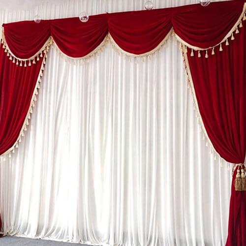 Burgundy Wedding Backdrop Velvet Party Curtains Swag Event Party Decoration Stage Drapery Panel No White Background