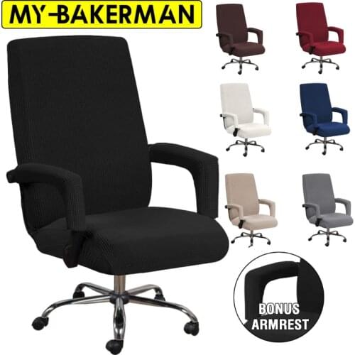 3pcs universal chair cover with 2 armrests office computer chair cover 100% polyester fiber elastic washable removable