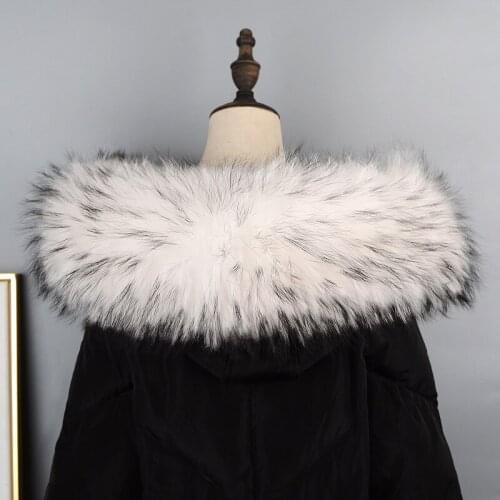 DANKEYISI Real Fox Fur Collar For Parkas Coats Luxury Winter Warm Natural Raccoon Scarf Women Large Fur Scarves Male Jackets