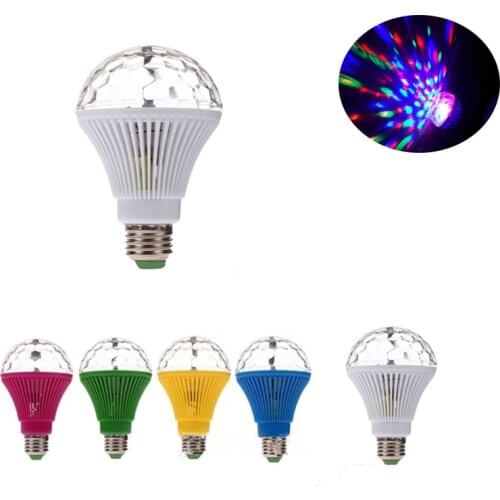 LED E27 AC85 - Bar 260V RGB Color Rotating Crystal Magic Ball Light Stage KTV Festival Party Energy Saving Bulb Decoration Lamp
