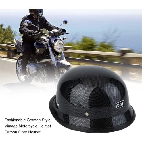 Bright Black Helmet Motorcycle Helmets Half German Style Vintage Motorcycle Helmet Durable Half Face Dot German Helmet XL
