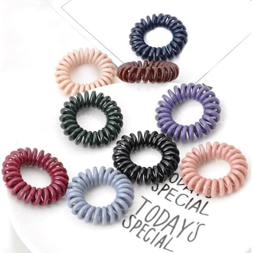Women Small Telephone Line Hair Ropes Girls Colorful Elastic Hair Bands Kid Ponytail Holder Tie Gum Hair Accessories
