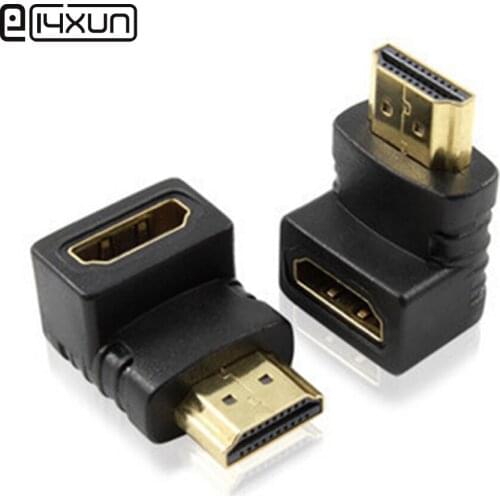 1pcs HDMI Male to Female Adapter Right Angle 3D High-definition Connector for CEC HDTV 1920*1080 Resolution