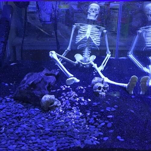1Pcs Aquarium Human Skeleton Resin Fish Tank Skull Skeleton Resin Ornament Reptile Tank Fish Tank Aquarium Decoration
