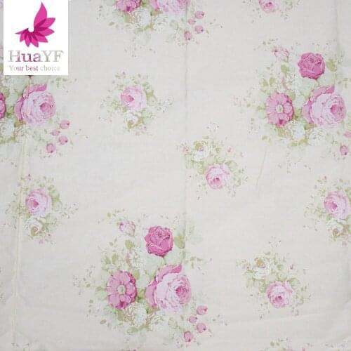 160CM Width Floral Rose Cotton Fabric Printed Twill Weave Patchwork Fabric For tecidos baby dress HYC0222