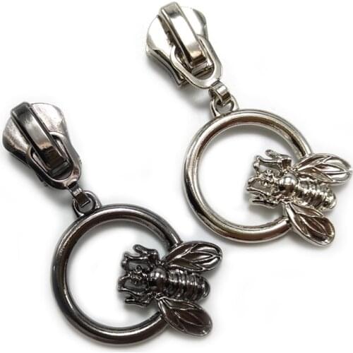 20pcs/lot, 5# 8# Classic Busy Honeybee Zipper Pull for Metal Nylon Resin Zippers
