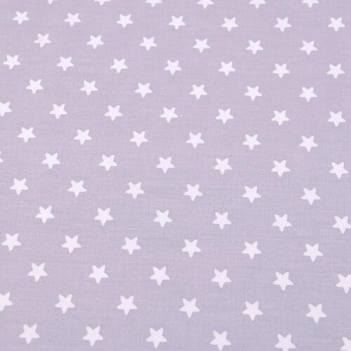 Teramila Shining Stars Design Light Grey 100% Cotton Fat Quarter Patchwork Fabrics for Sewing Home Textile Material Bed Sheets