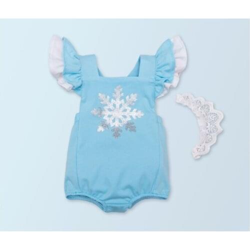 22inch DOLLMAI reborn silicone babies doll clothes delicate snow printing bodysuit suspender with headdress kids birthday gift