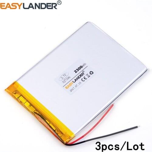3pcs /Lot 3.7v lithium Li ion polymer rechargeable battery 327196 2300mah Tablet pc MID IPAQ Power bank DIY