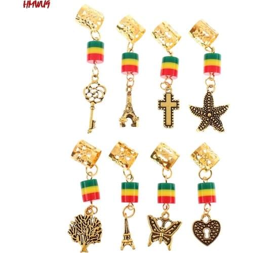5 Pcs Hair Braid Dread Dreadlock Beads Rings Hair Jewelry Pendants Cuffs Decor Modeling Tools