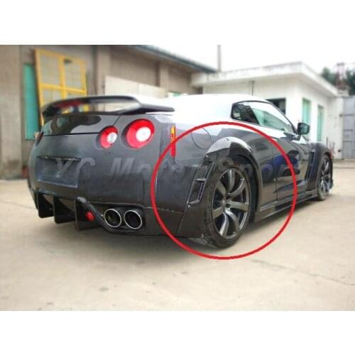 Car Accessories Carbon Fiber WA Style Rear Fender Flare Fit For 2008-2013 R35 GTR Rear Fender (for BSE Style Side Skirts)