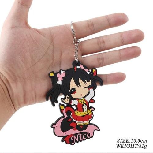 5 Pcs/set Anime Love live pvc figure phone strap Keychain keyring soft plastic pendant toys