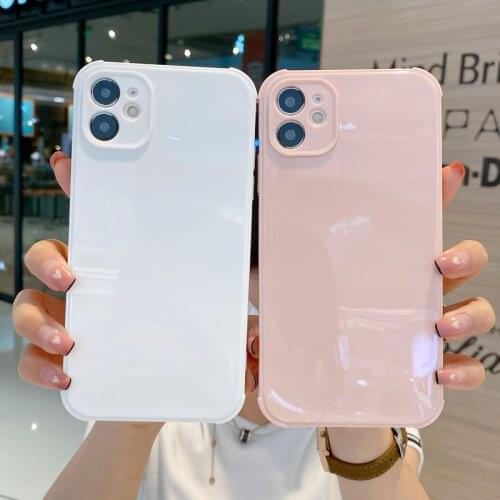 Ottwn Camera Protection Phone Case For iPhone 11 12 Pro Mini X XR XS Max 7 8 Plus SE 2020 Candy Color Shockproof Soft TPU Cover