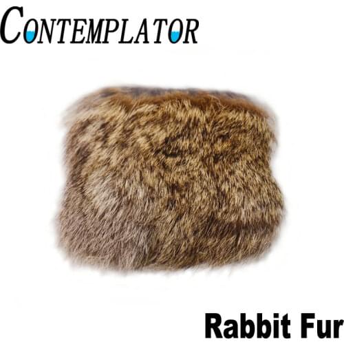 CONTEMPLATOR 2pcs/pack rabbit fur life-like fly fishing animal hairs 8*8cm natural genuine coney for zonker and bunny bugger
