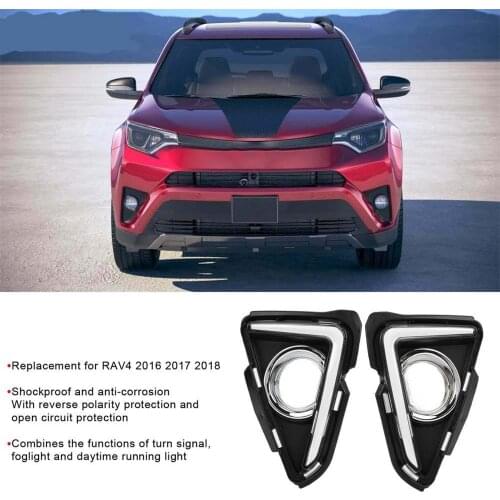 For 16-18 Years Toyota RAV4 Daytime Running Light guide Driving White Light Turn Yellow